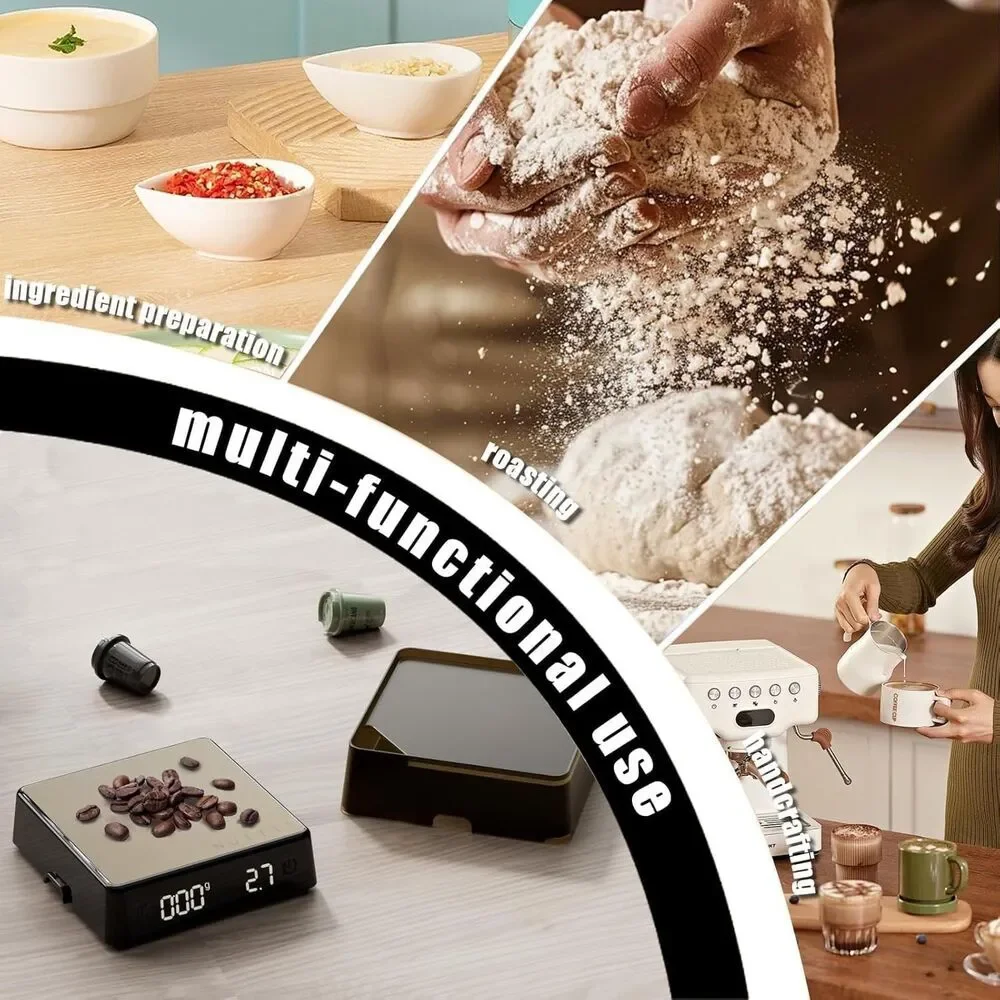 Coffee Scale with Timer - Espresso Scale with Timer Mini Rechargeable Portable